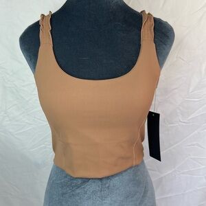 Mono B Women's Dark Nude Ribbed Tank Top, NWT